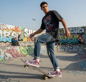 Heelys Pro 20 Prints American Flag USA Patchwork Skate Shoes Mens 8 Womens 9 NIB